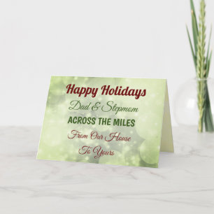 Tarjeta Felices Fiestas Papá y Madrastra a través de las m