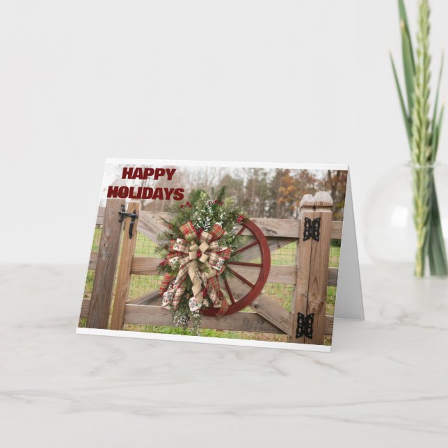 TARJETA **FELICES FIESTAS** PENSANDO EN "USTED" (Anverso)