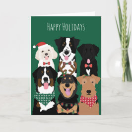 Tarjeta Felices Fiestas, Perros Cute
