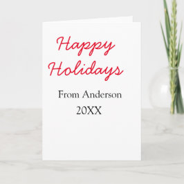 Tarjeta Felices fiestas rojo negro amor nombre añoChri