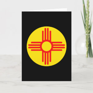 Tarjeta Felices Fiestas Símbolo del Sol Zia de Nuevo Méxic