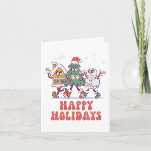 Tarjeta Felices Fiestas: Trio festivo Groovy