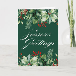 Tarjeta Felices Fiestas Vegetación de Invierno