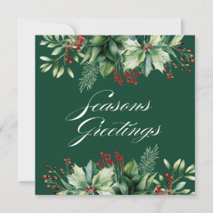 Tarjeta Felices Fiestas Vegetación de Invierno