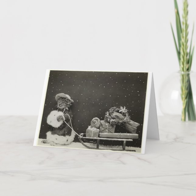 Tarjeta Felices fiestas! Vintage Kitty (Anverso)