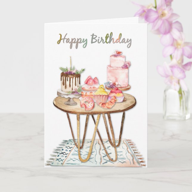 Tarjeta Felices fiestas y fiestas acuáticas de cumpleaños (Orquídea)