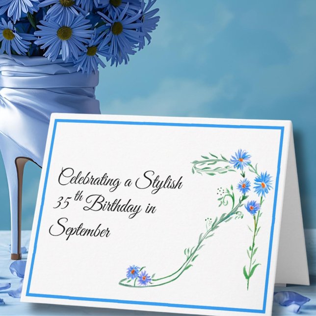 Tarjeta Felices Flores de Aster Azul, 35 de Septiembre (Subido por el creador)