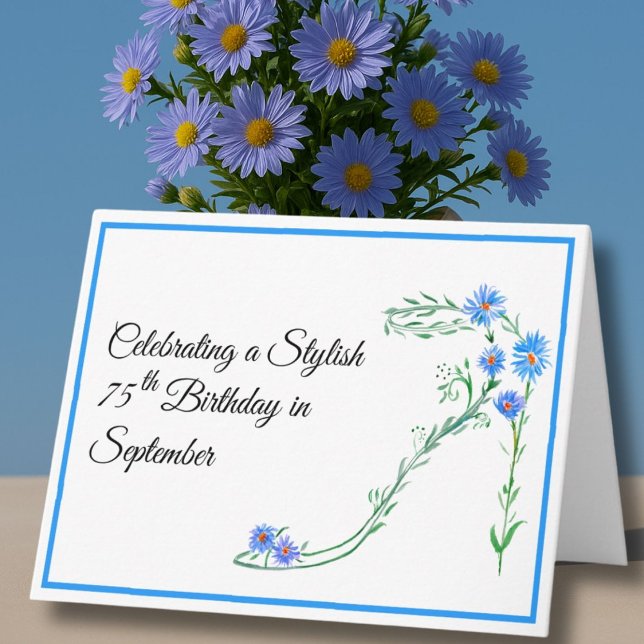Tarjeta Felices Flores de Aster Azul, 75 de Septiembre (Subido por el creador)