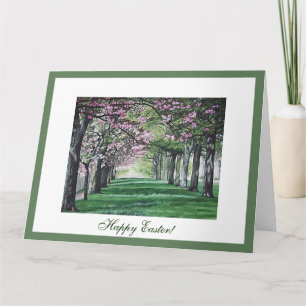 Tarjeta Felices flores de cerezo rosa en Escocia