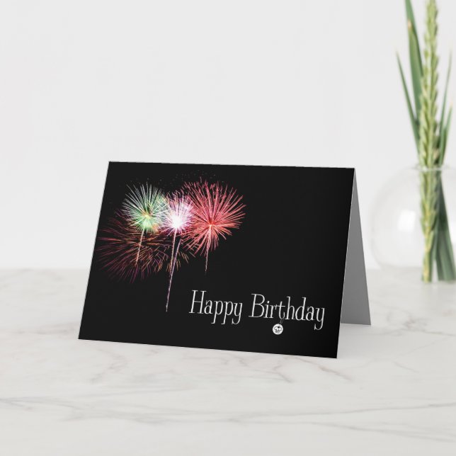 Tarjeta Felices fuegos artificiales de cumpleaños (Anverso)