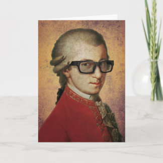 Tarjeta Felices gafas divertidas de Hipster Mozart