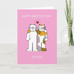 Tarjeta Felices gatos de los Personalizados del Día más du