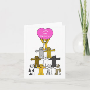 Tarjeta Felices gatos Personalizados de cumpleaños número