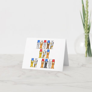 Tarjeta Felices gatos Personalizados del 4 de julio