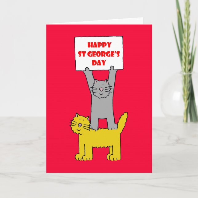 Tarjeta Felices gatos Personalizados del Día de San Jorge (Anverso)
