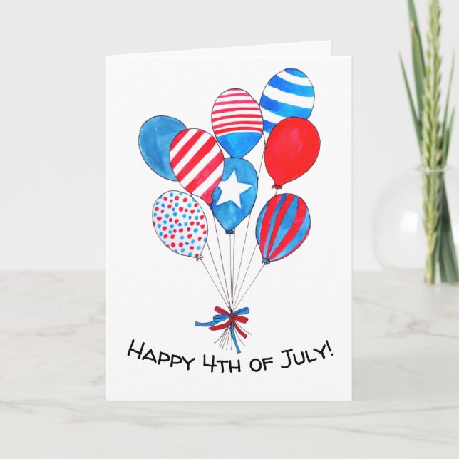 Tarjeta Felices globos acuáticos del 4 de julio (Anverso)