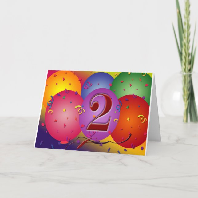 Tarjeta Felices globos de cumpleaños (Anverso)