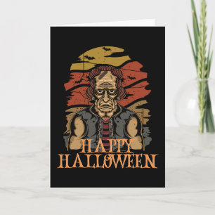 Tarjeta Felices Halloween Gracioso Caracter Asombroso