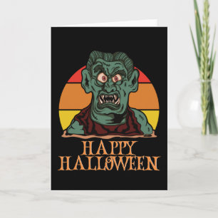 Tarjeta Felices Halloween Gracioso Caracter Asombroso