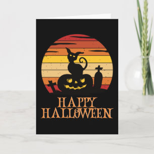 Tarjeta Felices Halloween Gracioso Caracter Asombroso