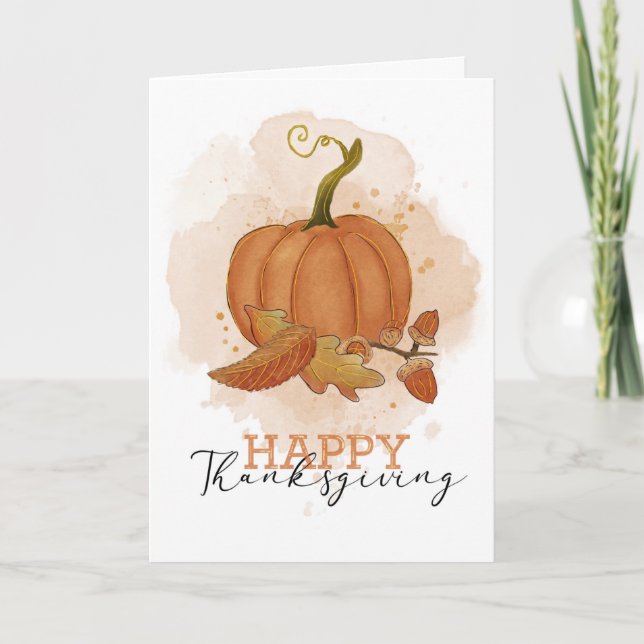 Tarjeta Felices hojas de calabaza acuáticas de Acción de G (Anverso)