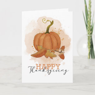 Tarjeta Felices hojas de calabaza acuáticas de Acción de G
