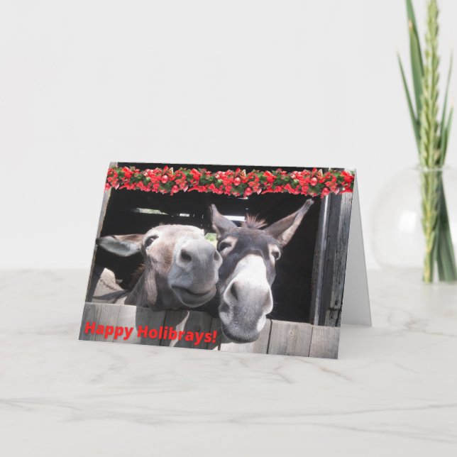 Tarjeta ¡Felices Holibrays de Bunny y Hershey! (Anverso)