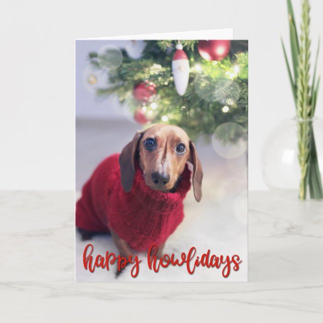Tarjeta Felices Howlidays - Añade tu FOTO DE PERRO (Anverso)