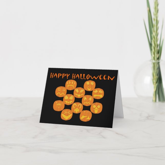 Tarjeta Felices Jackolanterns de Halloween (Anverso)