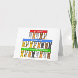 Tarjeta Felices jubilaciones Hermanos Personalizados Gatos