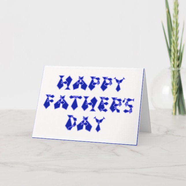 Tarjeta Felices letras de letra de corbata azul en la Mari (Anverso)