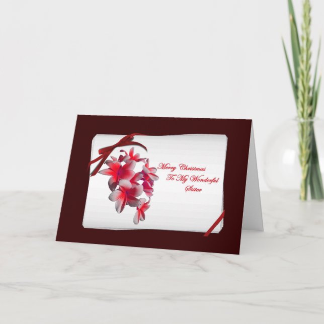 Tarjeta Felices Navidad a mi hermana maravillosa (Anverso)