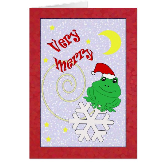 Tarjeta Felices Navidad muy caprichosas de la rana de