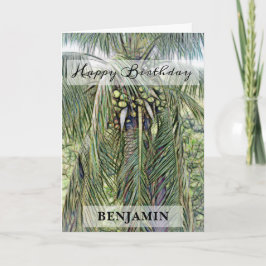 Tarjeta Felices palmeras de cumpleaños La naturaleza de lo