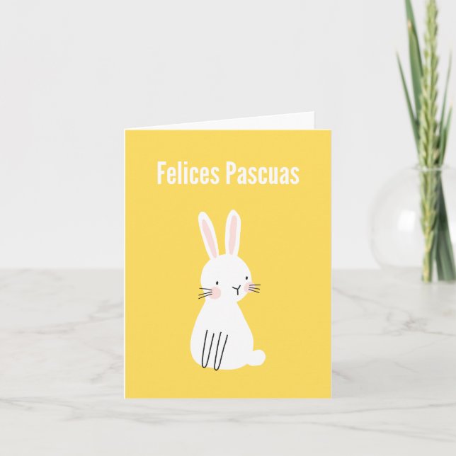 Tarjeta Felices Pascuas, Español Feliz Pascua (Anverso)