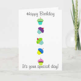 Tarjeta Felices pasteles coloridos de cumpleaños