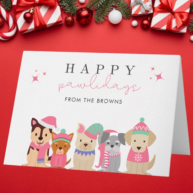 Tarjeta Felices Pawlidays Cute Dog Navidades (Subido por el creador)