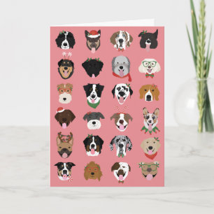 Tarjeta Felices Pawlidays Navidades Dog Face Pattern