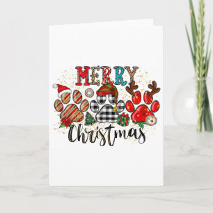 Tarjeta Felices Pawlidays Patas de Perro Cuadro de Búfalo 