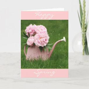 Tarjeta Felices Peonies de Primavera