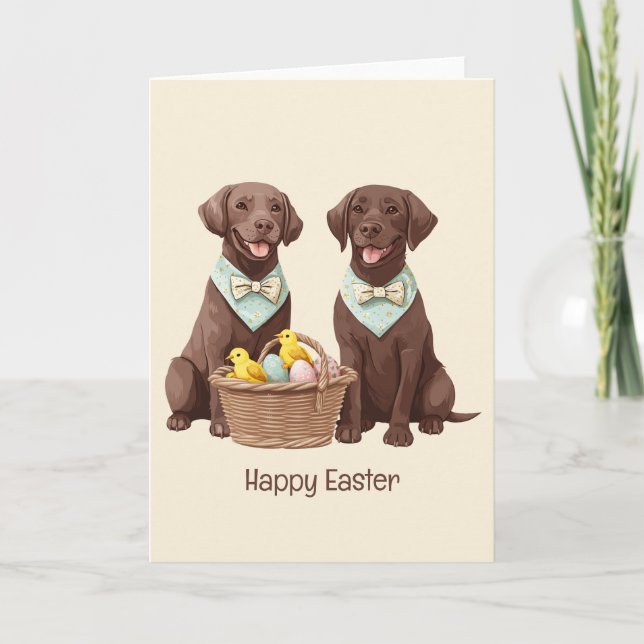 Tarjeta Felices perros recuperadores de chocolate de Pascu (Anverso)