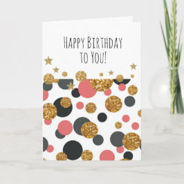 Tarjeta Felices puntos de la Polka de Oro de Cumpleaños
