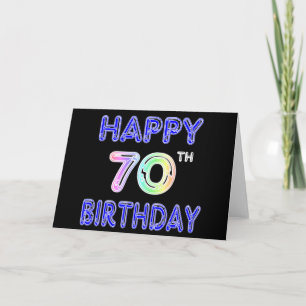 Tarjeta Felices regalos de cumpleaños 70 en globo