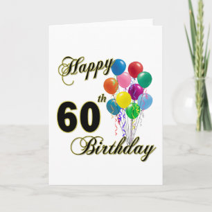 Tarjeta Felices regalos de cumpleaños número 60 y ropa de 