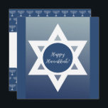 Tarjeta Felices saludos azules de Hanukkah<br><div class="desc">Arte digital</div>