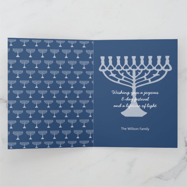 Tarjeta Felices saludos de Hanukkah (Interior)