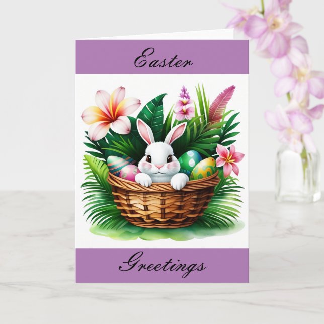 Tarjeta Felices saludos de Pascua en Hawaii Tropical (Orquídea)