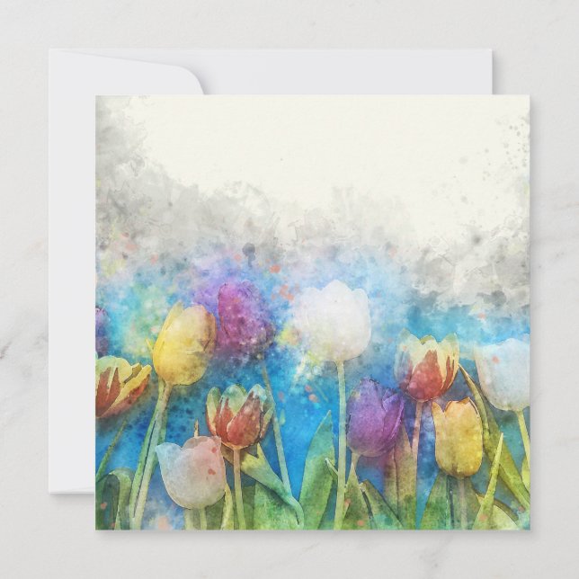 Tarjeta Felices tulipanes de Pascua (Reverso)