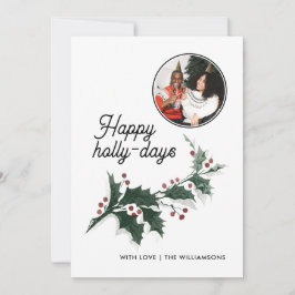 Tarjeta Felices vacaciones familiares de Holly Days