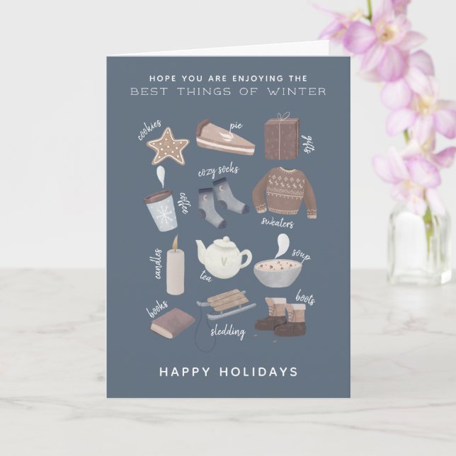 Tarjeta Felices vacaciones lo mejor del invierno (Orquídea)